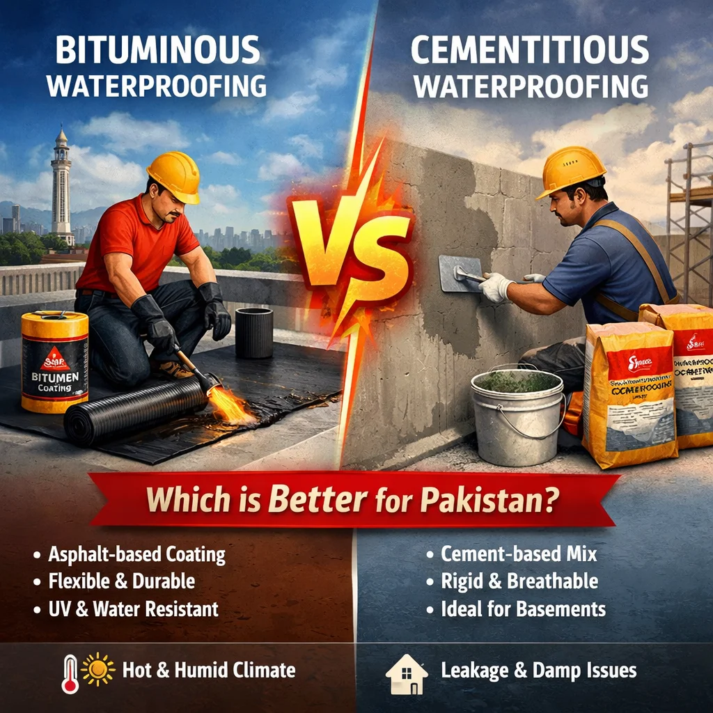 Bituminous vs. Cementitious Waterproofing: Which is Better for Pakistan?