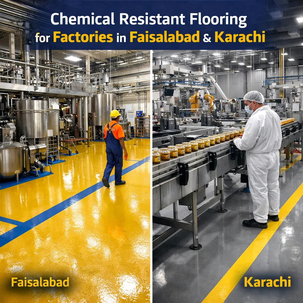 Chemical Resistant Flooring for Factories in Faisalabad & Karachi | Stop Floor Failure