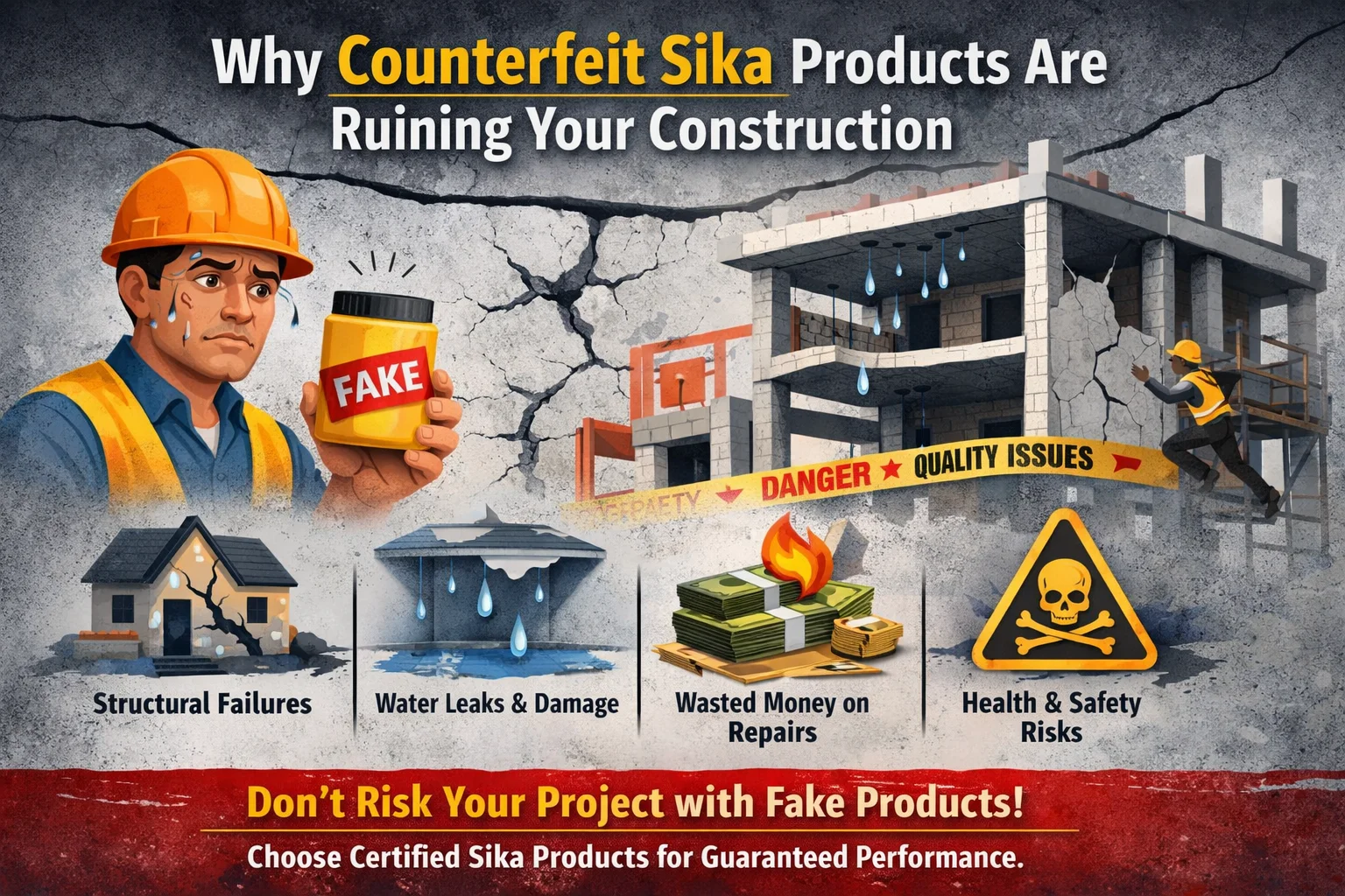 Why Counterfeit Sika Products are Ruining Your Construction | Sika Chemicals Pakistan