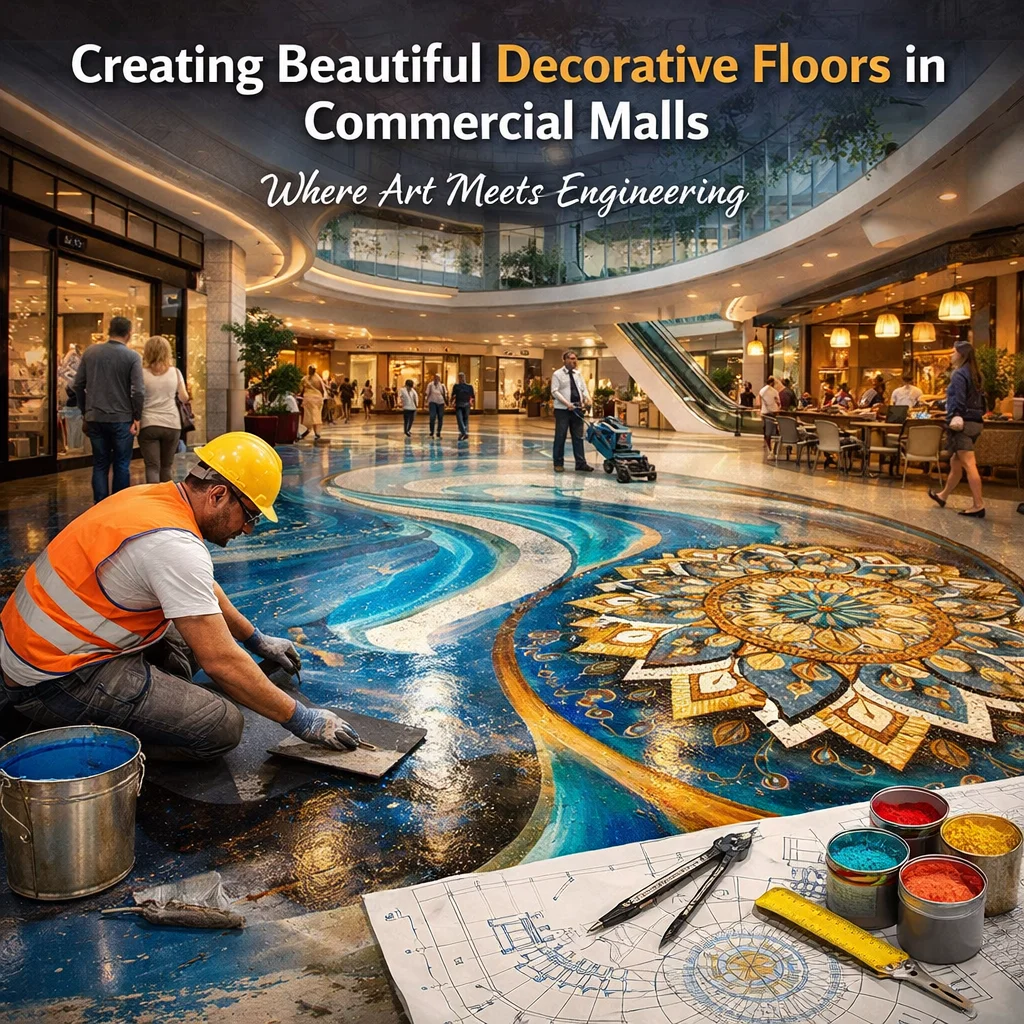 Creating Beautiful Decorative Floors in Commercial Malls: Where Art Meets Engineering
