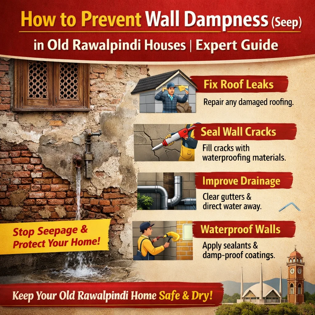 How to Prevent Wall Dampness (Seem) in Old Rawalpindi Houses | Expert Guide