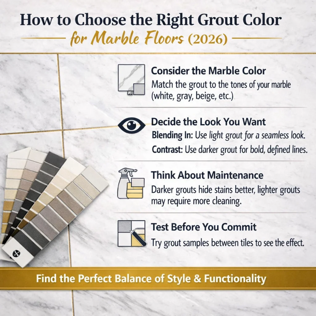 How to Choose the Right Grout Color for Marble Floors (2026)